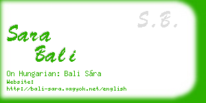 sara bali business card